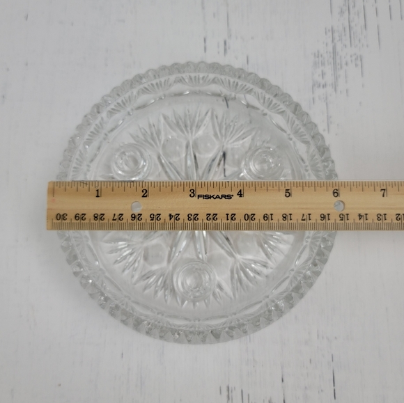 Vtg Crystal Taper Candle Holder By Princess House - Picture 9 of 14